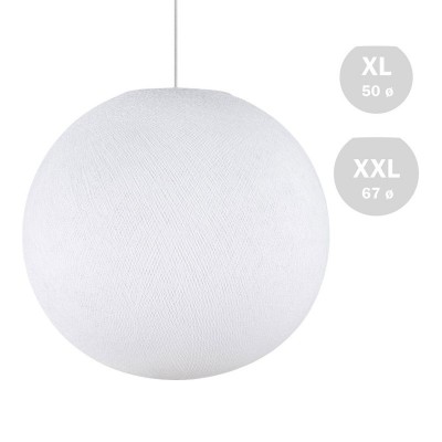 Handmade threaded Sphere Light lampshade - White Polyester