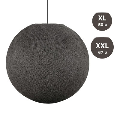 Handmade threaded Sphere Light lampshade - Anthracite Grey Polyester