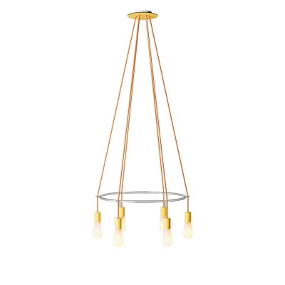 6-fall Cage Edison ST64 Lamp - Yellow mustard