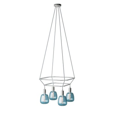 4-fall 2 Cage Bona Pastel Lamp - Chrome