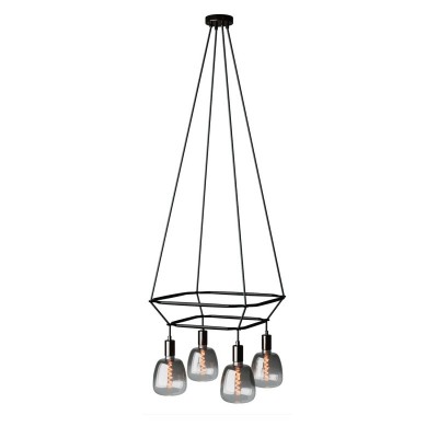 4-fall 2 Cage Bona Pastel Lamp - Black pearl