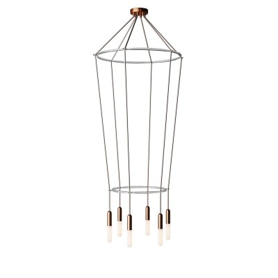 6-fall 2 Cage P-Light Lamp - Brushed copper