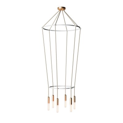 6-fall 2 Cage P-Light Lamp - Brushed bronze