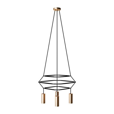 4-fall 3 Cage Tub-E14 Lamp - Brushed bronze