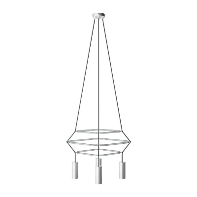 4-fall 3 Cage Tub-E14 Lamp - Brushed titanium