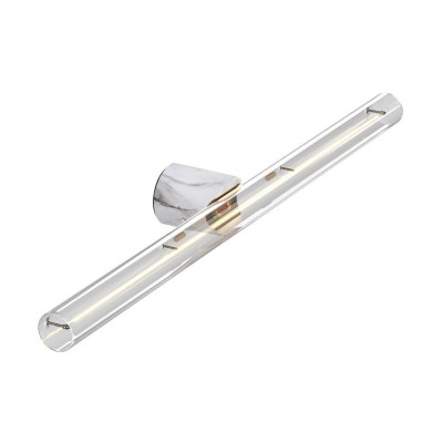 Esse14 wall or ceiling lamp for linear LED bulb S14d - Waterproof IP44 - White marble effect