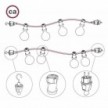 Electric cable for String Lights, covered by Rayon fabric White CM01 - UV resistant