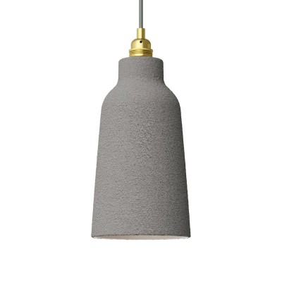 Ceramic lampshade Bottle, Materia collection - Made in Italy - Cement effect - White