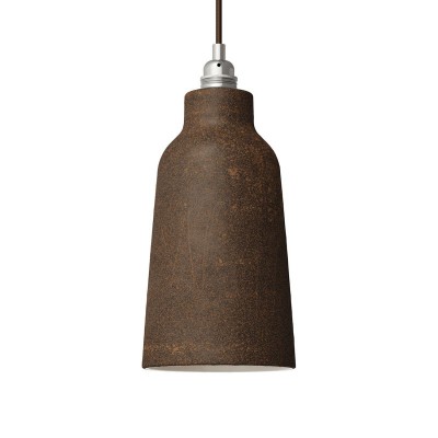 Ceramic lampshade Bottle, Materia collection - Made in Italy - Corten effect - White