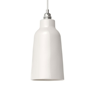 Ceramic lampshade Bottle, Materia collection - Made in Italy - Glossy white