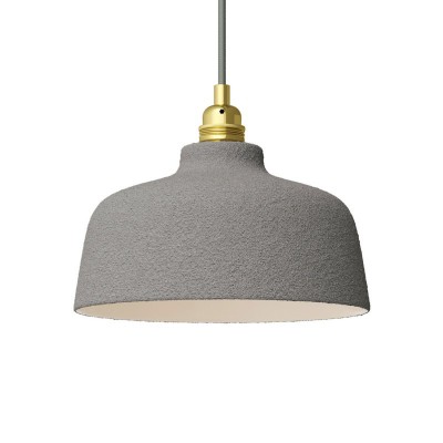 Ceramic lampshade Cup, Materia collection - Made in Italy - Cement effect - White