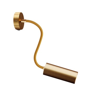 Fermaluce Flex 30 Lamp with mini rose, switch and spotlight with Tub-E14 lampshade - Brushed bronze