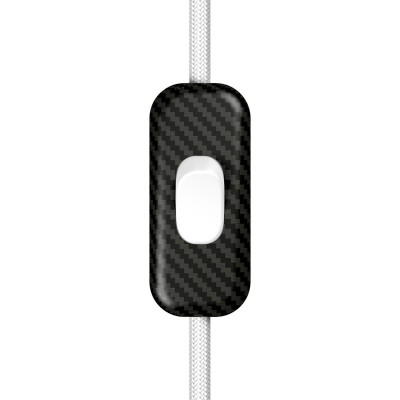 Inline single-pole switch Creative Switch carbon fiber colour - White