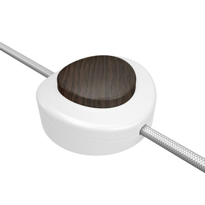 Inline single-pole foot switch Creative Switch white - Wenge effect