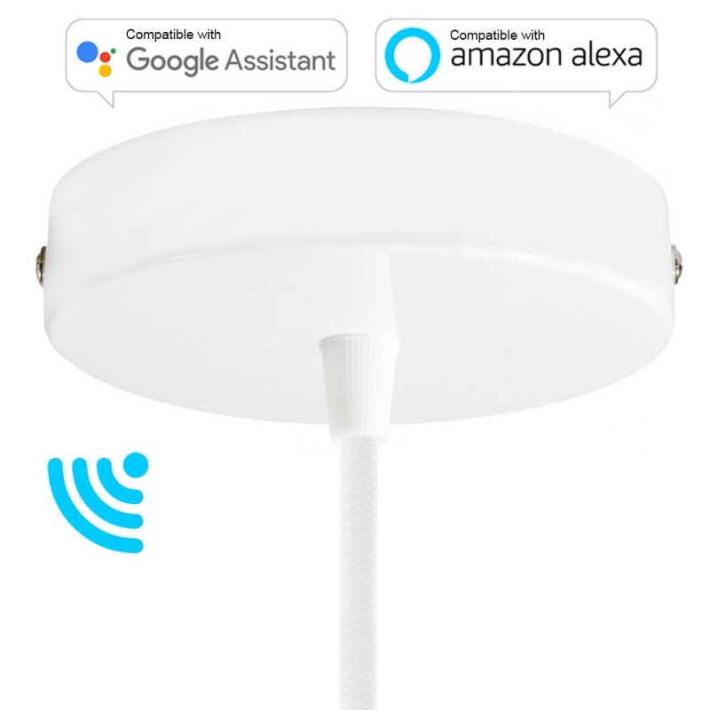 SMART cylindrical metal ceiling rose kit - compatible with voice assistants