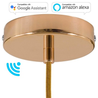 SMART cylindrical metal ceiling rose kit - compatible with voice assistants - Copper