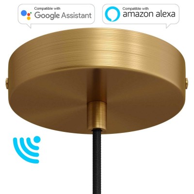 SMART cylindrical metal ceiling rose kit - compatible with voice assistants - Brushed bronze