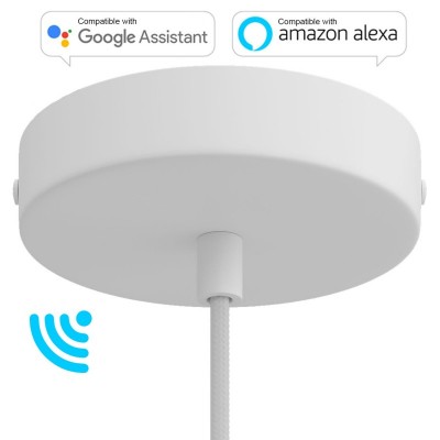 SMART cylindrical metal ceiling rose kit - compatible with voice assistants