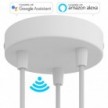 SMART cylindrical metal 3-hole ceiling rose kit - compatible with voice assistants