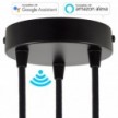 SMART cylindrical metal 3-hole ceiling rose kit - compatible with voice assistants