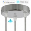 SMART cylindrical metal 3-hole ceiling rose kit - compatible with voice assistants