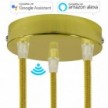 SMART cylindrical metal 3-hole ceiling rose kit - compatible with voice assistants