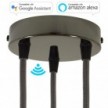 SMART cylindrical metal 3-hole ceiling rose kit - compatible with voice assistants