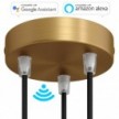 SMART cylindrical metal 3-hole ceiling rose kit - compatible with voice assistants