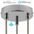 SMART cylindrical metal 3-hole ceiling rose kit - compatible with voice assistants