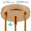 SMART cylindrical metal 3-hole ceiling rose kit - compatible with voice assistants