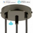 SMART cylindrical metal 3-hole ceiling rose kit - compatible with voice assistants