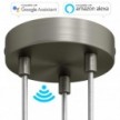 SMART cylindrical metal 3-hole ceiling rose kit - compatible with voice assistants