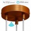 SMART cylindrical metal 3-hole ceiling rose kit - compatible with voice assistants