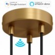 SMART cylindrical metal 3-hole ceiling rose kit - compatible with voice assistants