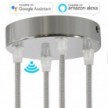 SMART cylindrical metal 4-hole ceiling rose kit - compatible with voice assistants