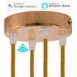 SMART cylindrical metal 4-hole ceiling rose kit - compatible with voice assistants