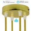 SMART cylindrical metal 4-hole ceiling rose kit - compatible with voice assistants