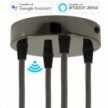 SMART cylindrical metal 4-hole ceiling rose kit - compatible with voice assistants