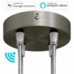 SMART cylindrical metal 4-hole ceiling rose kit - compatible with voice assistants