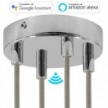 SMART cylindrical metal 4-hole ceiling rose kit - compatible with voice assistants