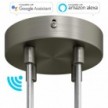 SMART cylindrical metal 4-hole ceiling rose kit - compatible with voice assistants