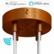 SMART cylindrical metal 4-hole ceiling rose kit - compatible with voice assistants