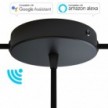 SMART cylindrical metal 1 central hole + 2 side holes ceiling rose kit - compatible with voice assistants