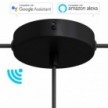 SMART cylindrical metal 1 central hole + 2 side holes ceiling rose kit - compatible with voice assistants