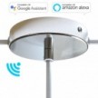 SMART cylindrical metal 1 central hole + 2 side holes ceiling rose kit - compatible with voice assistants