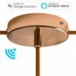 SMART cylindrical metal 1 central hole + 2 side holes ceiling rose kit - compatible with voice assistants