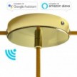 SMART cylindrical metal 1 central hole + 2 side holes ceiling rose kit - compatible with voice assistants