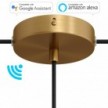 SMART cylindrical metal 1 central hole + 2 side holes ceiling rose kit - compatible with voice assistants