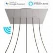 Large Square Smart ceiling rose, 400 mm Panel Rose-One with 5 in-line holes - compatible with voice assistants