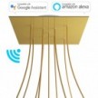 Large Square Smart ceiling rose, 400 mm Panel Rose-One with 9 X-shaped holes - compatible with voice assistants